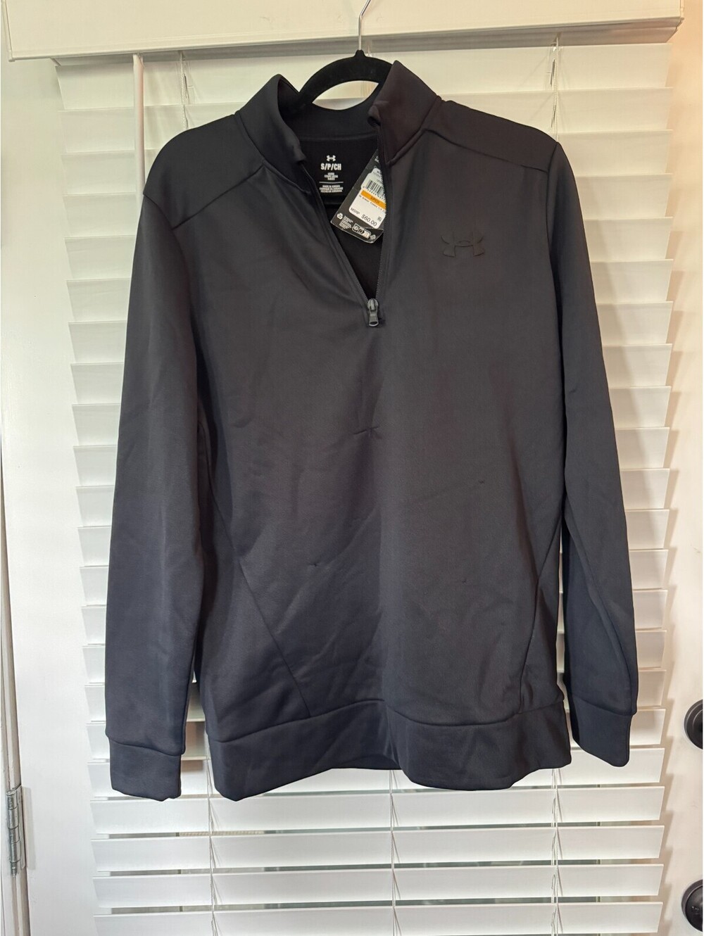 Under Armour Fleece 1/4 Zip Pullover Mens Small Black Jacket NEW *See pulls*
